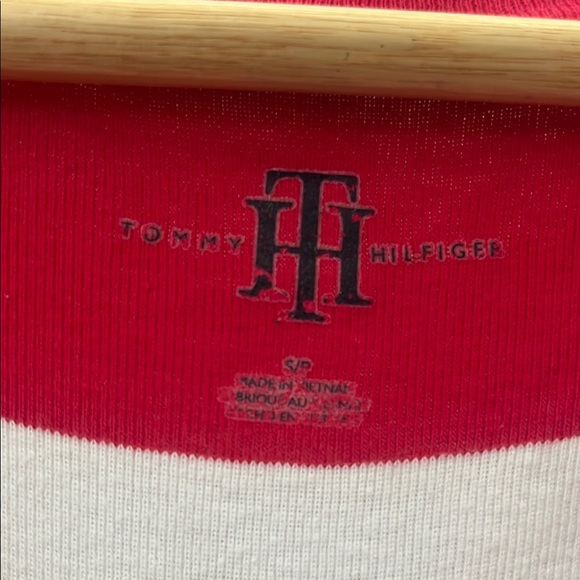 Tommy Hilfiger Women's Red and White Striped Top - Picture 3 of 6